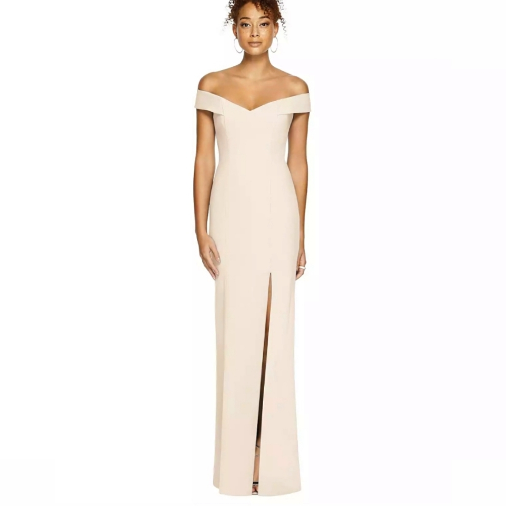 NWT Dessy Bridesmaid wedding prom dress/gown -champagne beige - size 10